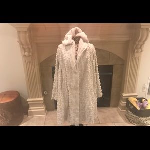 Johnny Was cream plush hooded Coat